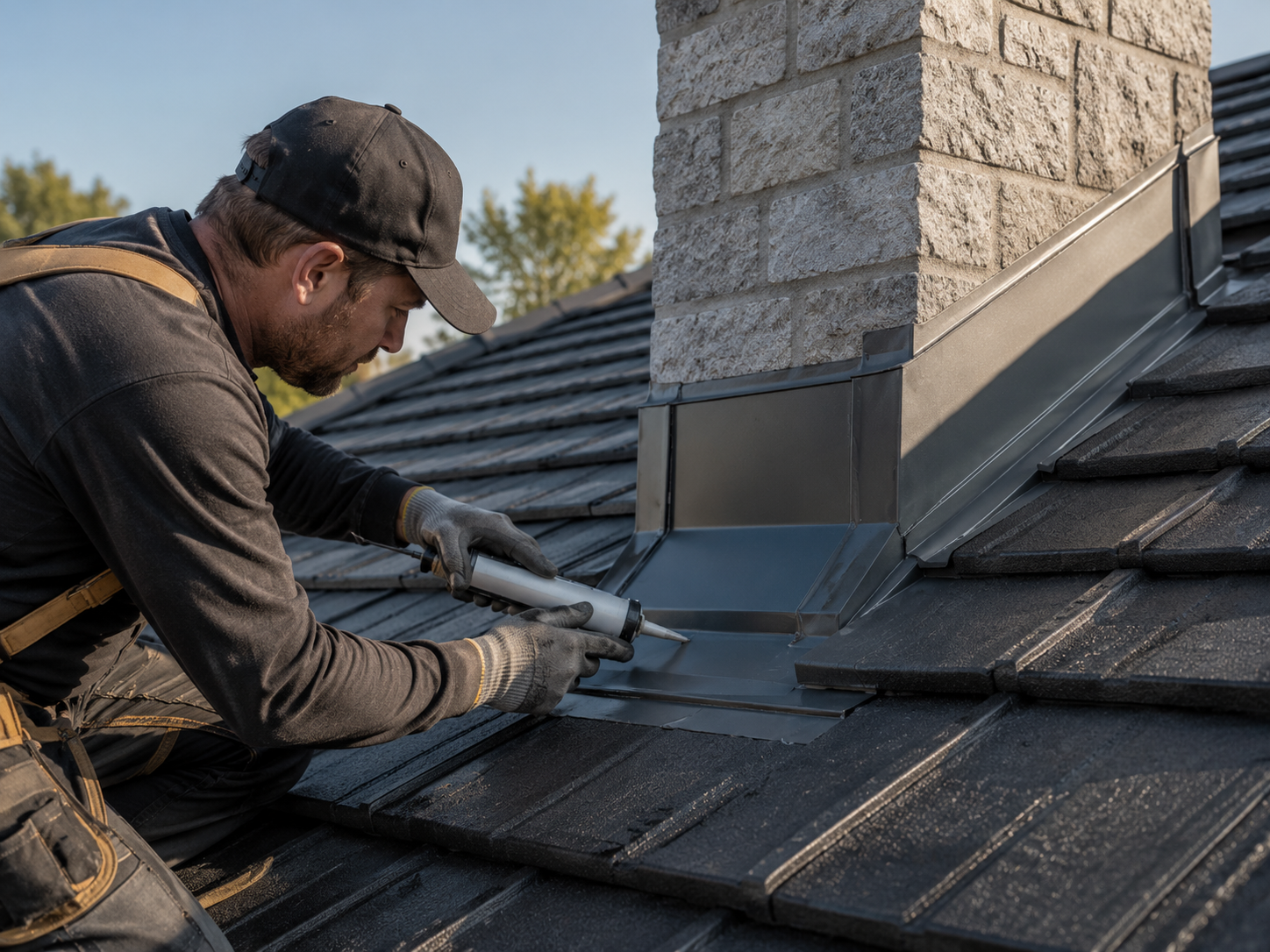 Residential roof installation detail by Tekline Roofing